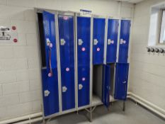 Six 2 Blue Door Metal Personal Lockers