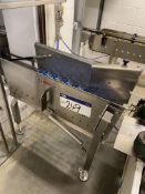 Stainless Steel Cased Gravity Roller Conveyor, approx. 870mm x 340mm wide on rollsPlease read the