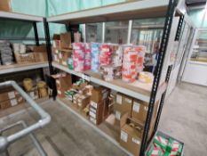 Content to two bays of racking, including Product Labels, Stickes, Label Applicators, etc
