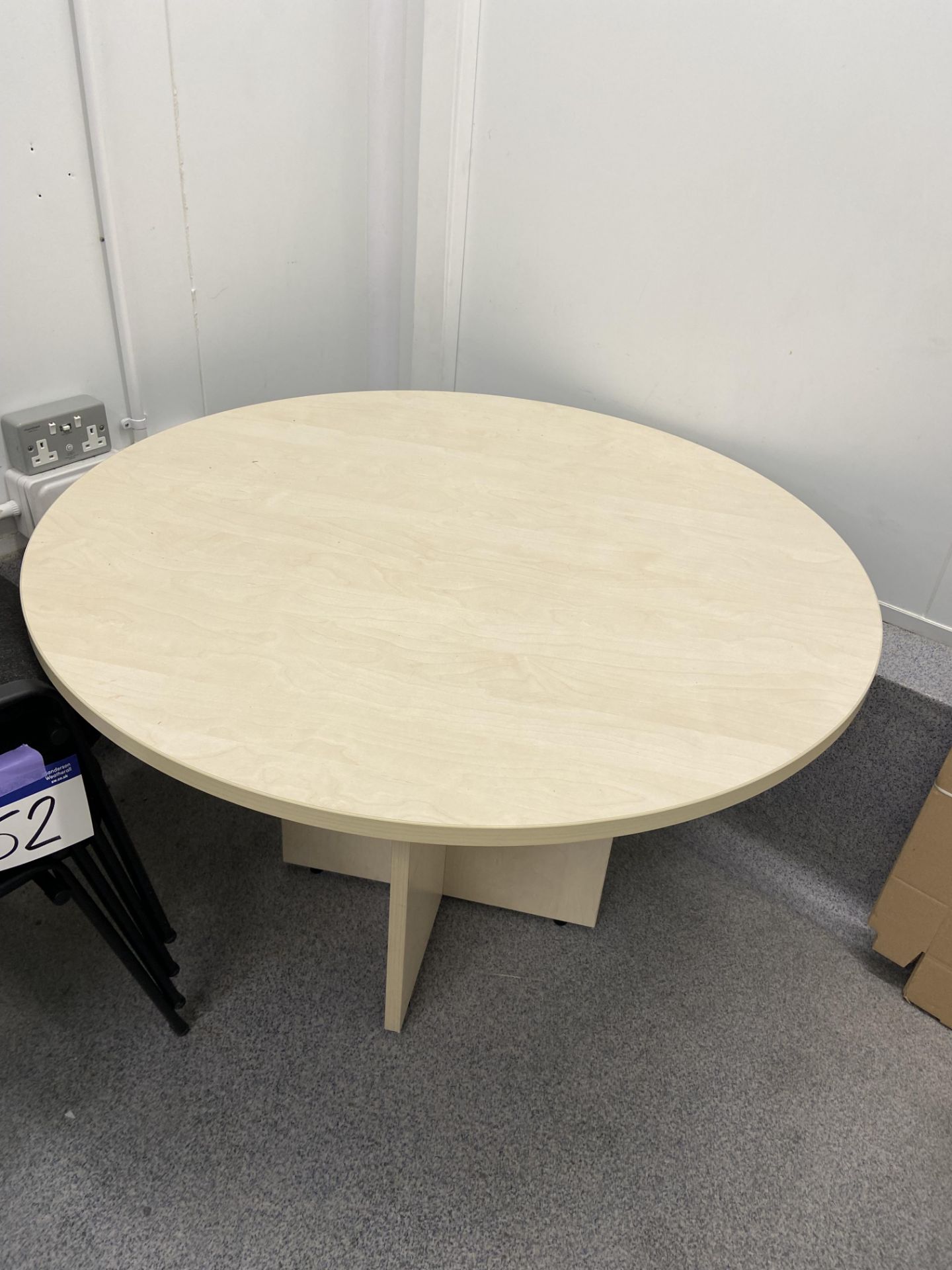 Cantilever Framed Desk, with circular meeting table and desk pedestalPlease read the following - Image 2 of 2