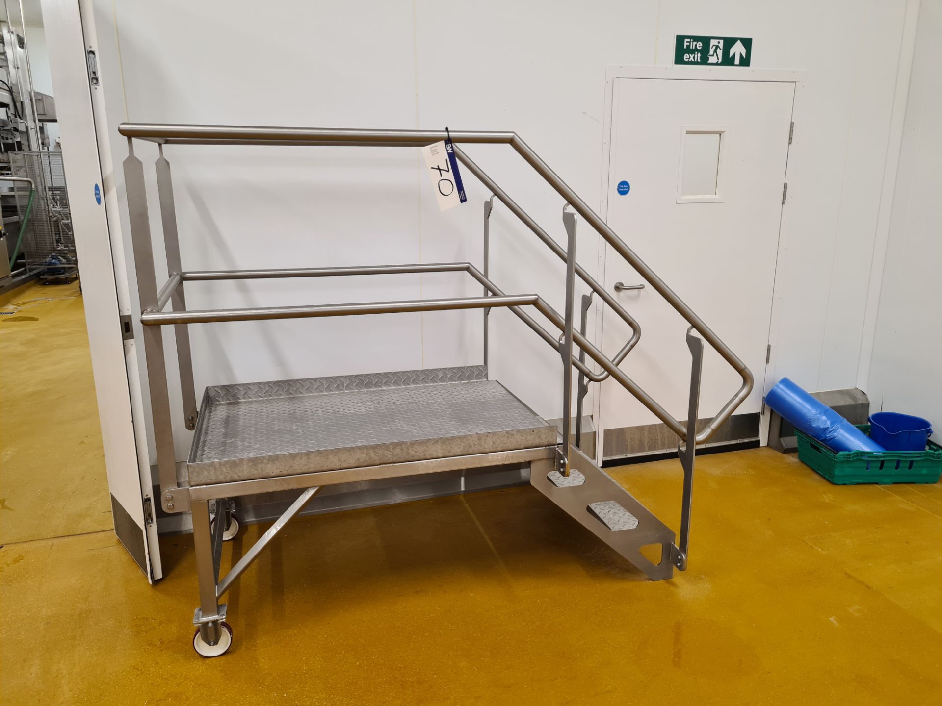 Stainless Steel Semi-Mobile Access Platform, approx. 620mm high on platformPlease read the following