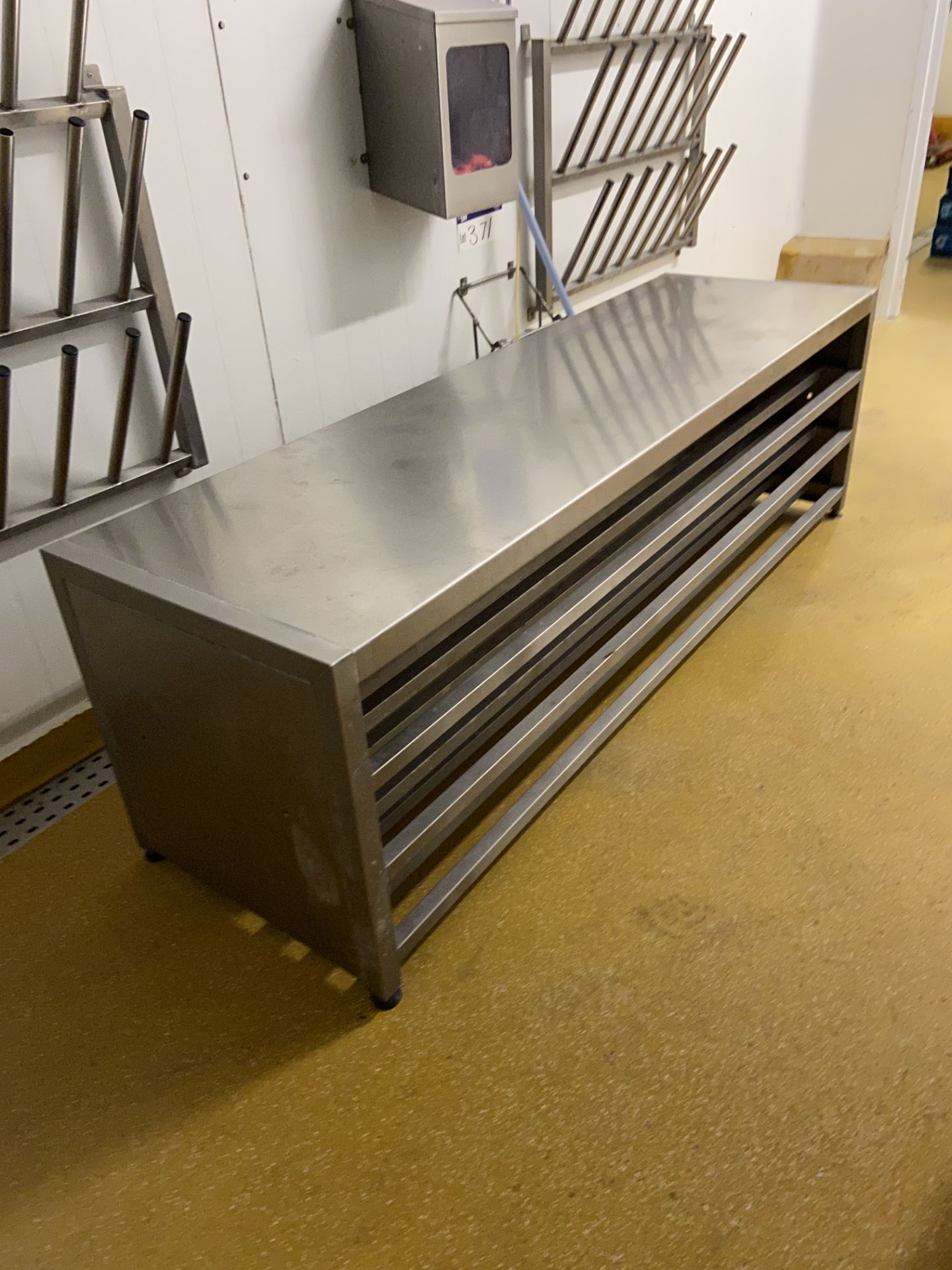 Stainless Steel Changing Room Bench, approx. 2m x 600mmPlease read the following important - Image 2 of 2