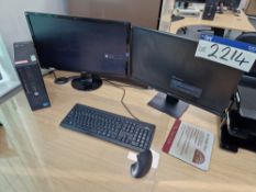 HP ProDesk 400 G2.2 Core i5 Desktop PC, Two Monitors, Keybaord & Mouse