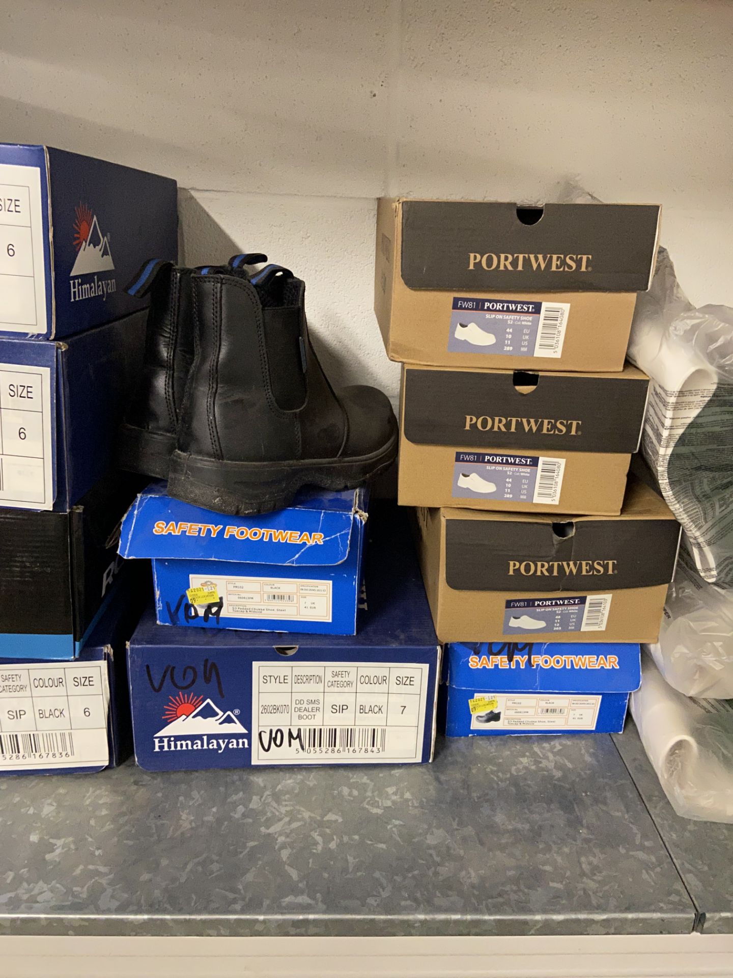 Assorted PPE, including safety footwear and gloves, as set out on rackPlease read the following - Image 2 of 2