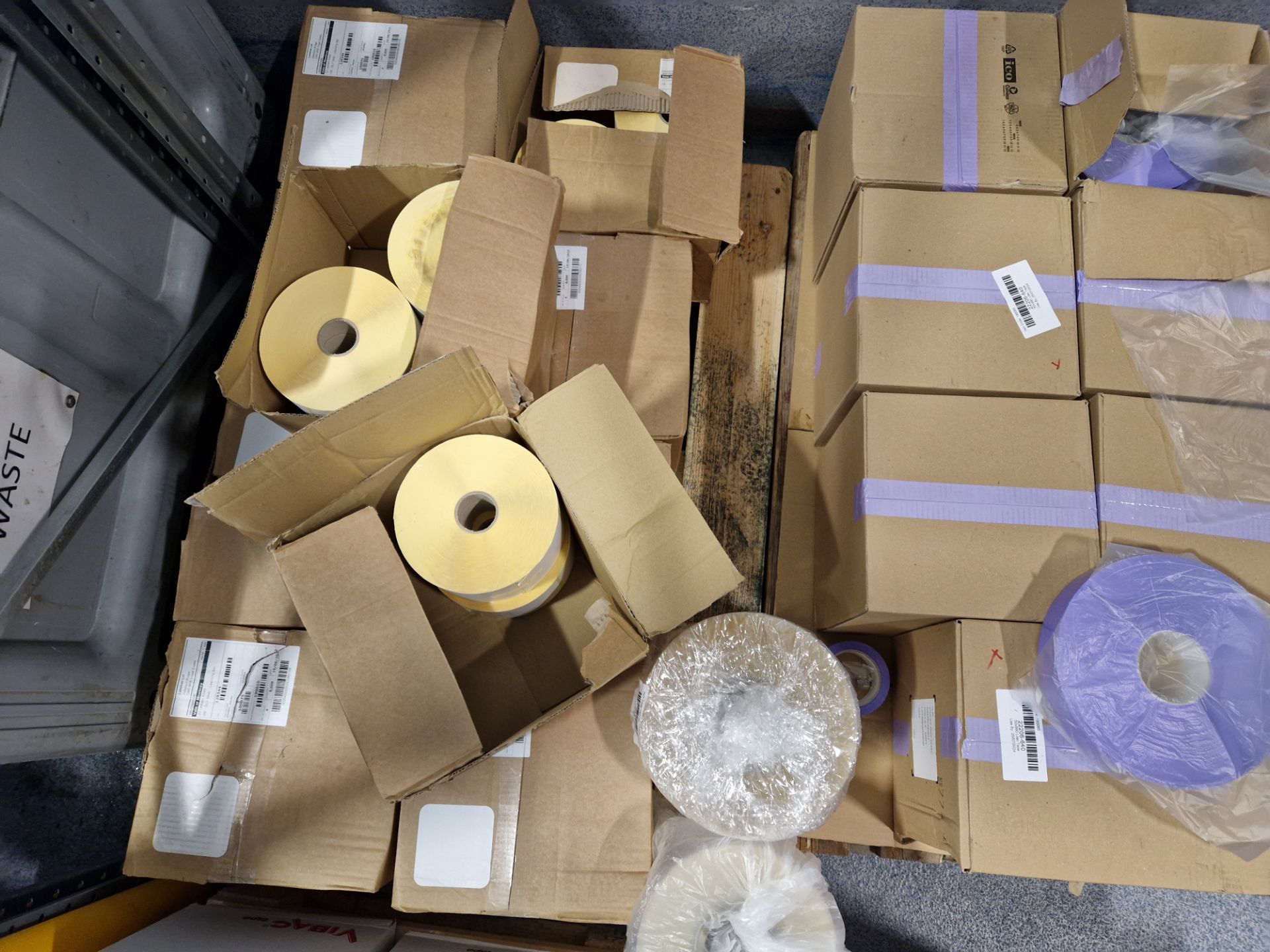 Quantity of Vibac 6 Trasp 48x990 105 Tape, White Labels and Puple Tape, as loted - Image 4 of 5