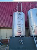 VERTICAL ALLOY BLEND OIL STORAGE TANK (UHT308 T7), approx. 2.4m dia. x 4m deep, with stainless steel