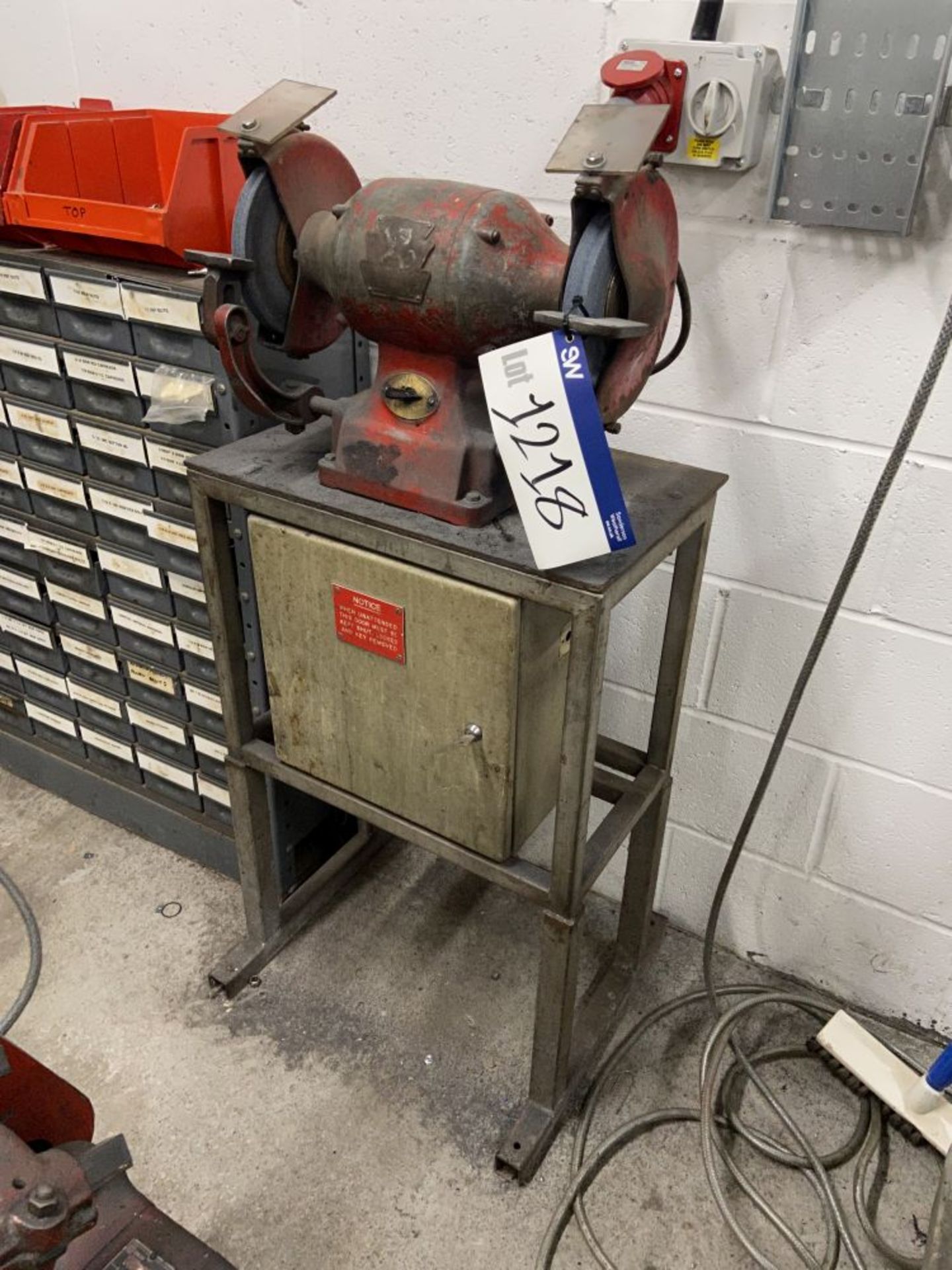 Wolf Double Ended Bench Grinder, 440V, with cabinetPlease read the following important notes:- *** - Image 2 of 3
