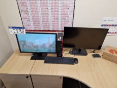 Fujitsu Esprimo D538/E85+ Core i5 Desktop PC, Two Monitors, Keyboard & Mouse