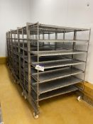 Five Two Stainless Steel Double Sided Seven Tier Racks/ Trolleys, approx. 1.3m x 890mm x 1.85m