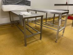 Two Stainless Steel Benches, one approx. 1.5m x 570mm and one approx. 1.75m x 600mmPlease read the