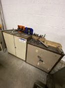 Three Double Door Steel Cabinets (excluding contents)Please read the following important