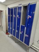 Six 2 Blue Door Metal Personal Lockers