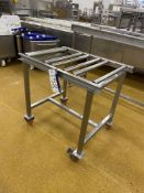 Mobile Stainless Steel Roller Conveyor, approx. 960mm long x 590mm wide on rollsPlease read the