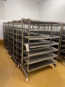 Five Two Stainless Steel Double Sided Seven Tier Racks/ Trolleys, approx. 1.3m x 890mm x 1.85m