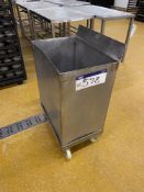 Stainless Steel Mobile Bin, approx. 600mm x 400mm x 650mm deepPlease read the following important