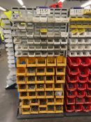 Steel Louvred Wall Rack, with plastic stacking bins and fastening and fittings contentsPlease read