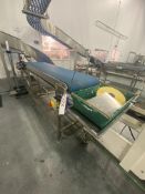 Stainless Steel Framed Belt Conveyor, approx. 3.3m centres long x 515mm wide on beltPlease read
