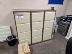 Three Bisley 4 Drawer Metal Filing Cabinets