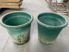 Two Green Large Mixing Tubs - fair condition, appr