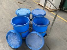 Four Tub Trolley, with four tubs and lids - works