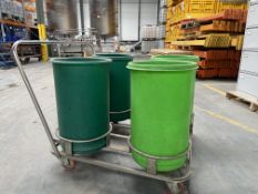 Four Tub Trolleys, with tubs and lids, approx. 100