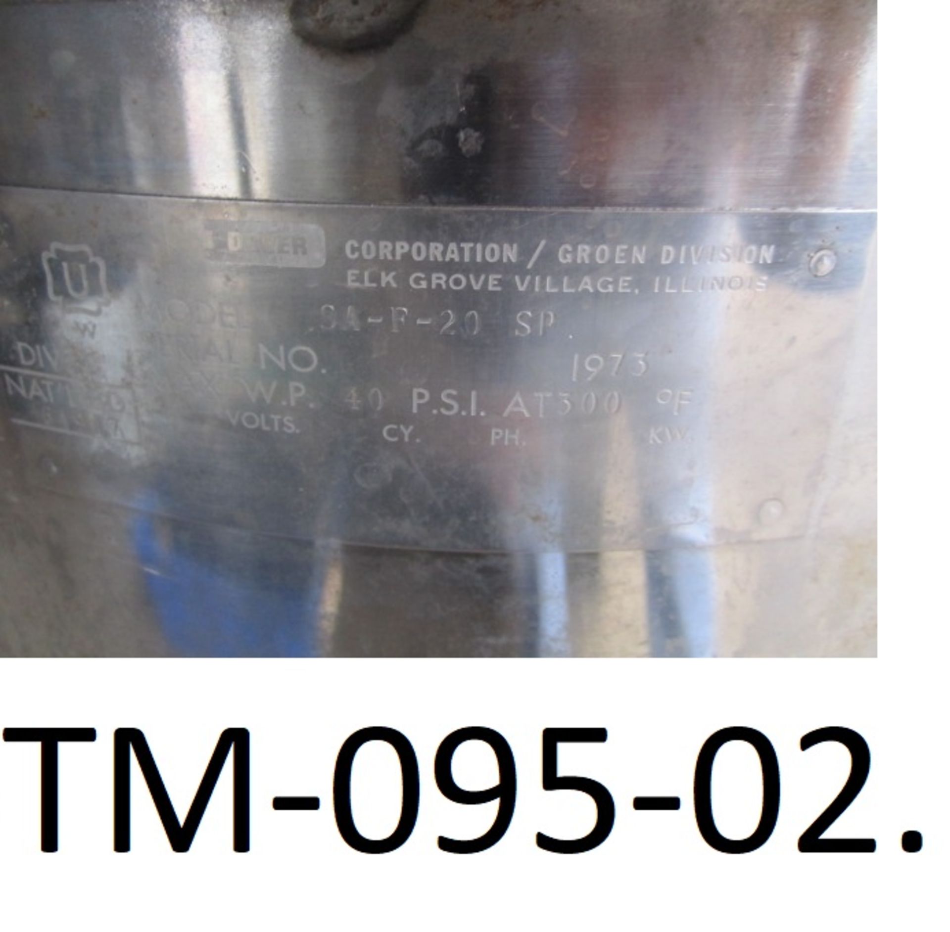 Groen 90L Stainless Steel Hemispherical Pan, with - Bild 3 aus 5