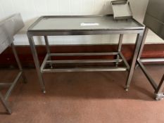 Draining Table, with shelf, approx. 1.2m x 0.6m x
