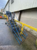 (SRL) Ten Rise Mobile Warehouse Ladder (known to have damaged wheel) (at rear of property in