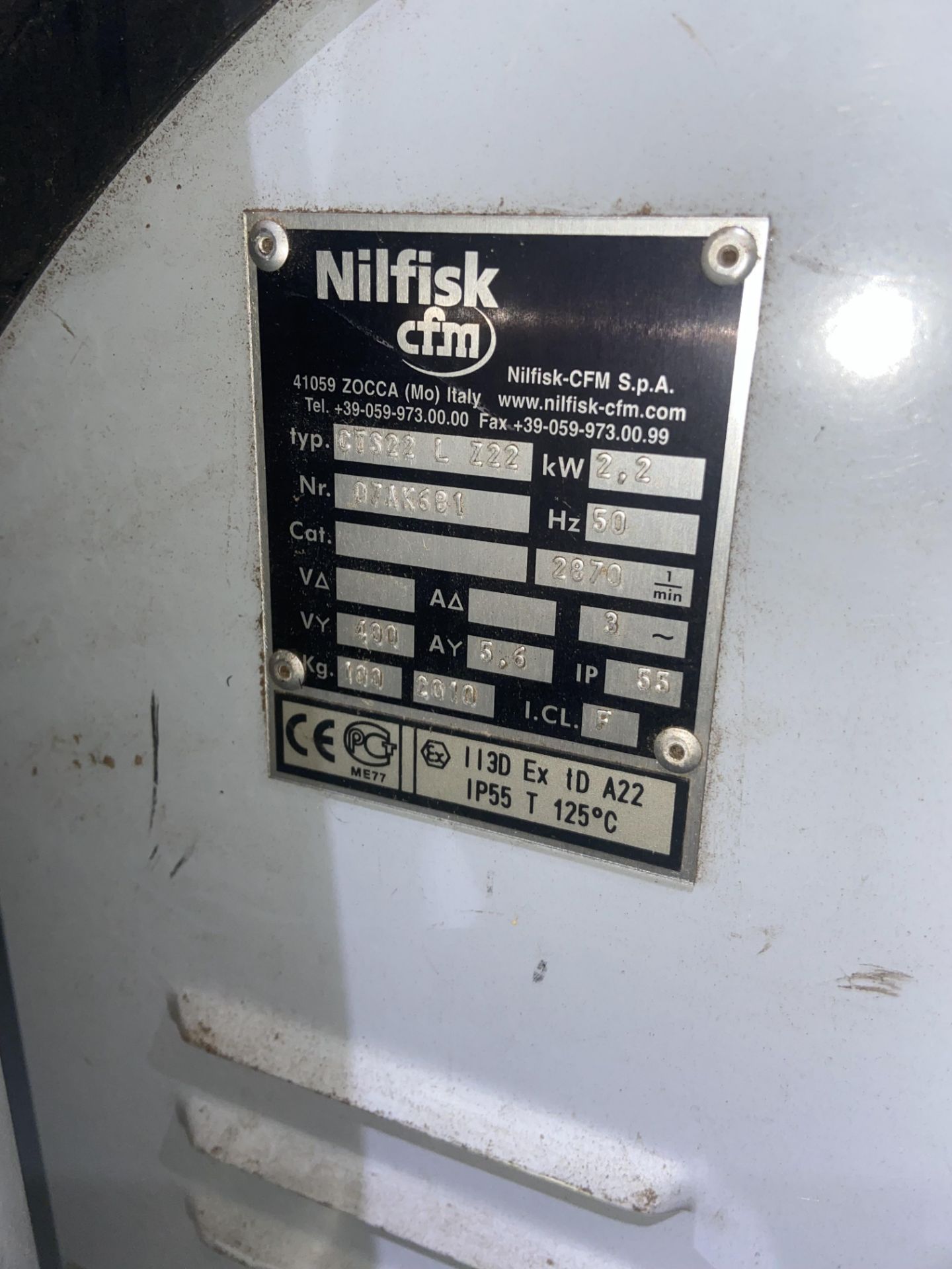 (SRL) Nilfisk CT322 L Z22 Portable Industrial Vacuum Cleaner, serial no. 074K681, 400V (no hose) ( - Image 3 of 4