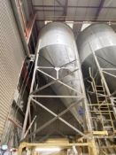 (KDM) Collinson Rivetted Galvanised Steel Grain Storage Silo, approx. 3.4m dia. x 7.5m deep overall,