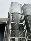 (AG-ENG) Collinson RIVETED GALVANISED STEEL STORAGE SILO, approx. 3m dia., approx. 6m deep