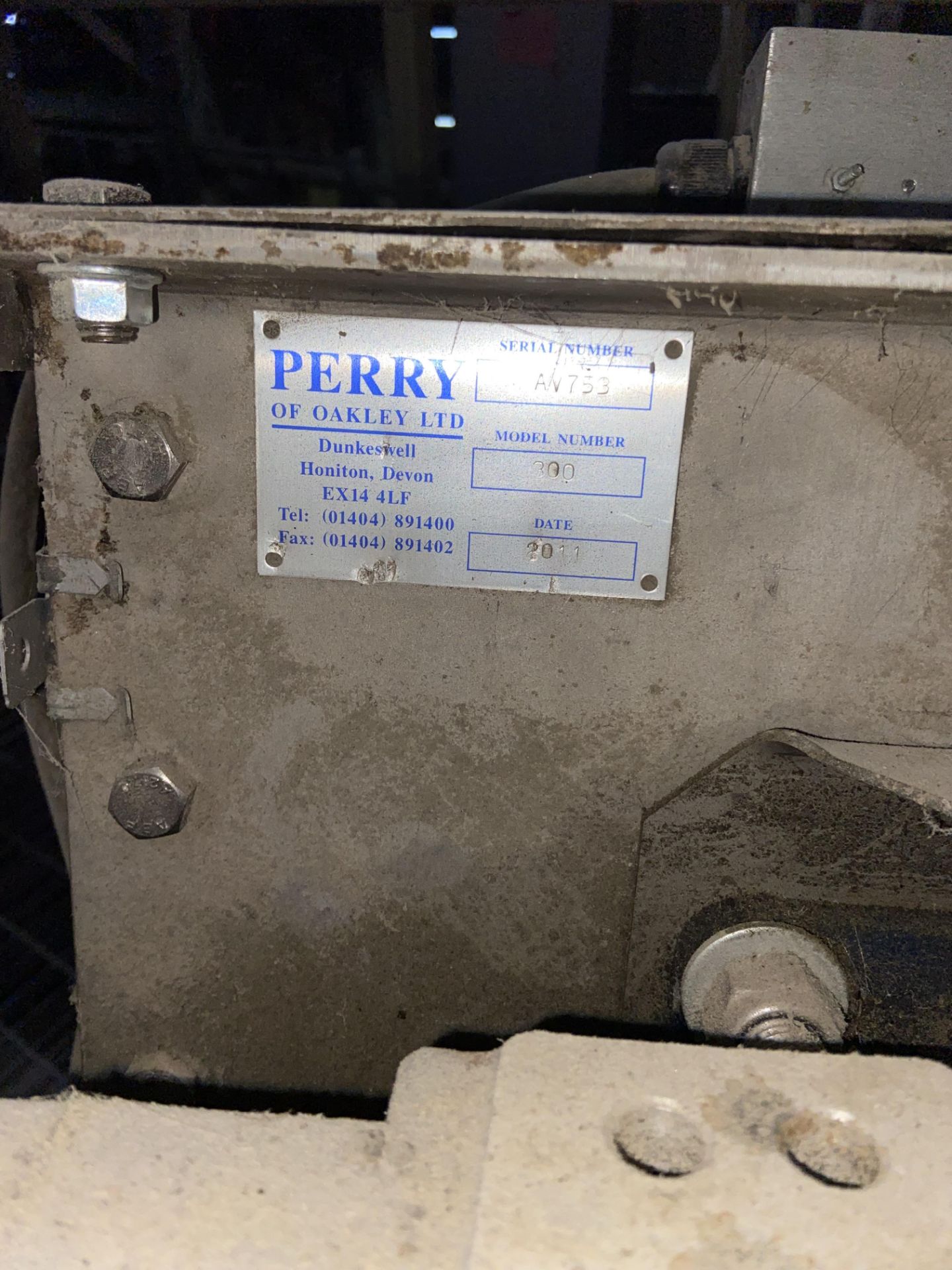 (AG-ENG) Perry STAINLESS STEEL CASED APPROX. 300MM DIA. INCLINED SCREW CONVEYOR, serial no. AV753, - Image 4 of 4
