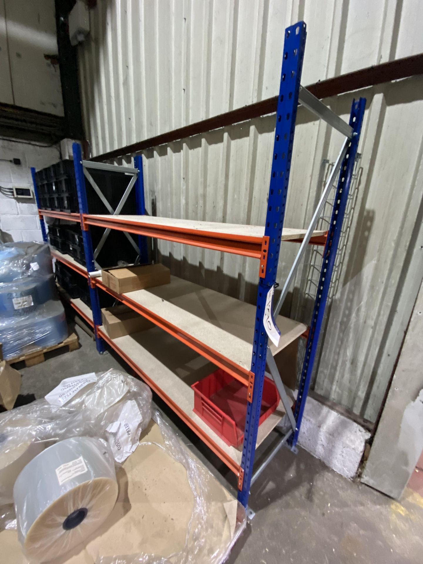 (SRL) Two Bay Three Tier Rack (contents excluded), with timber shelf panels (located Islip Site,
