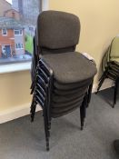 Seven Steel Framed Charcoal Fabric Upholstered Stand ChairsPlease read the following important