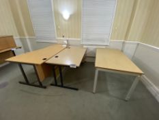 Desk, with single pedestal desk and table, with angle poised lampPlease read the following important