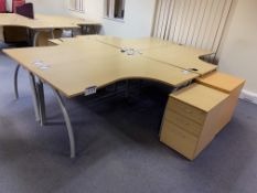 Four Desks, with four multi-drawer pedestalsPlease read the following important notes:- ***