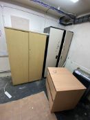 Double Door Steel Cabinet, with double door wood cabinet, two drawer cabinet and four drawer steel