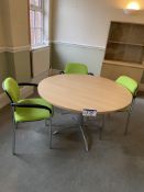 Meeting Table, 1.2m dia., with four matching steel framed armchairsPlease read the following