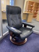 Ekornes Leather Upholstered Semi Reclining Swivel Armchair, item 10251009373, no. 644Please read the