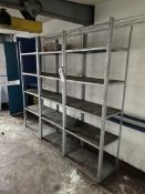 Three Steel Framed Storage Racks & Five Steel Framed Rack/ Shelving Units, shelving units each