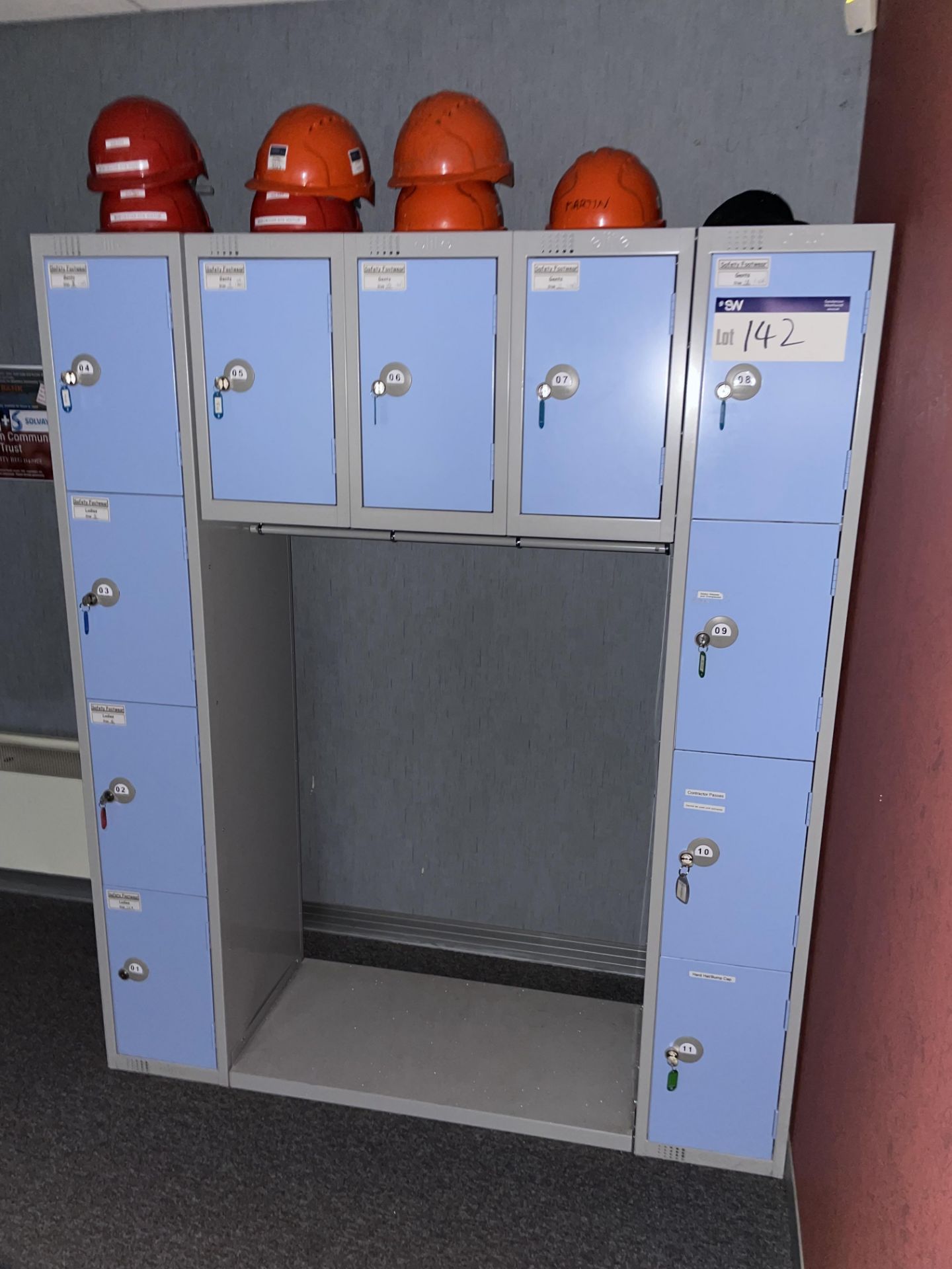 Elite Personnel Lockers, with safety hats