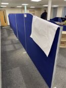 Five Blue Fabric Upholstered Acoustic Screens
