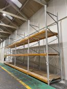 FOUR BAY THREE TIER PALLET RACK, approx. 14.8m x 1