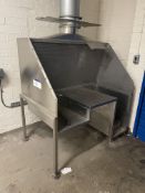 Stainless Steel Fume Extraction Bench, approx. 1.56m x 1m x 1.9m, with ducting to wallPlease read