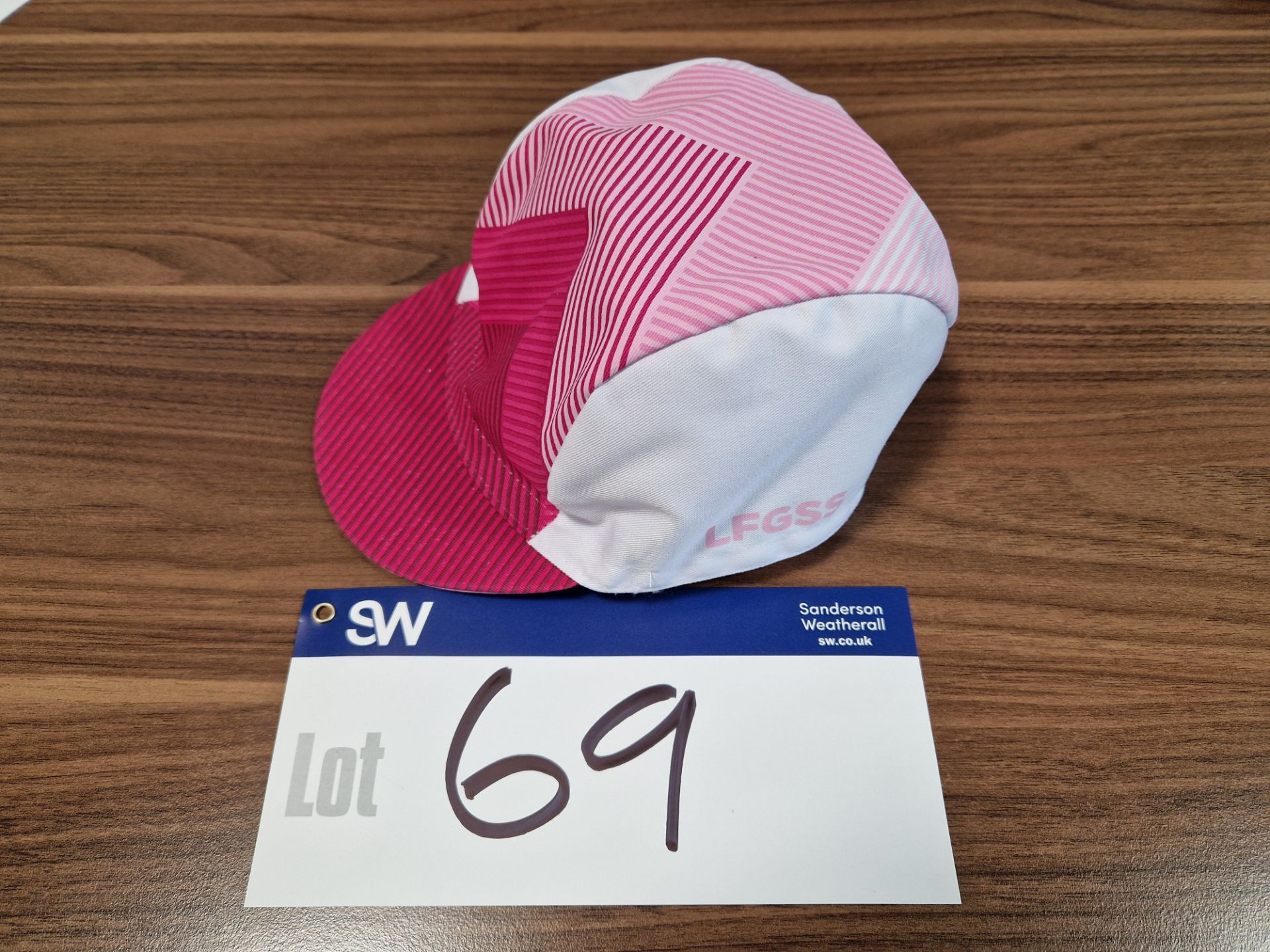 Pink Milltag Cycling Cap, Branded LFGSS, 65% Polyester 35% CottonPlease read the following important