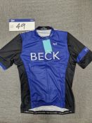 Women's Extra Large Milltag Cycling Jersey, Branded Beck, 95% Polyester 5% ElastanePlease read the