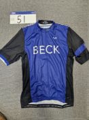 Women's Extra Extra Large Milltag Cycling Jersey, Branded Beck, 95% Polyester 5% ElastanePlease read