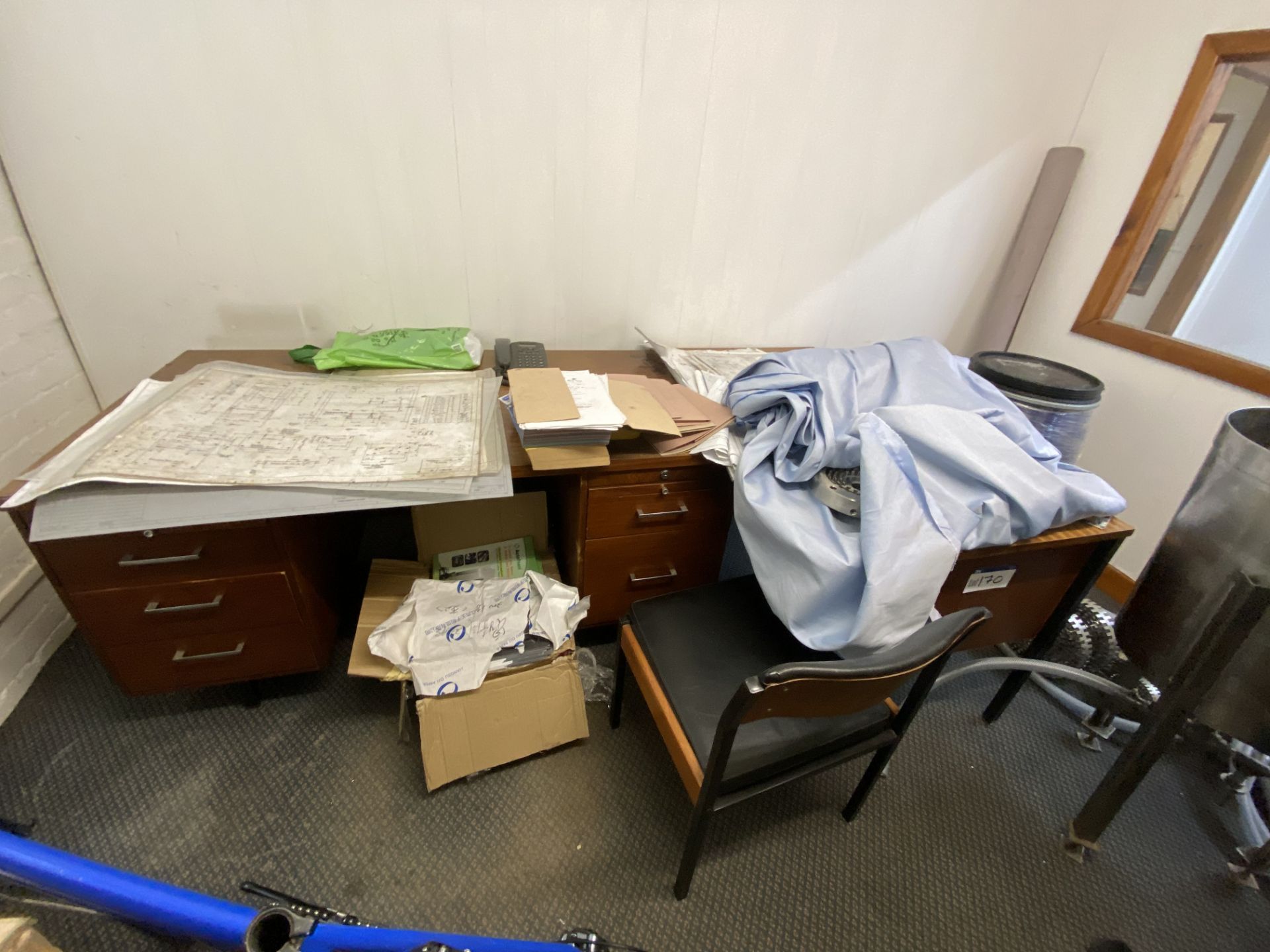 Two Double Pedestal Desks & Armchair (contents excluded) (reserve removal until contents cleared) - Image 2 of 2