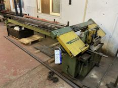 Qualters & Smith 180 Horizontal Metal Bandsaw, serial no. SB1580 1421, with roller infeed table,