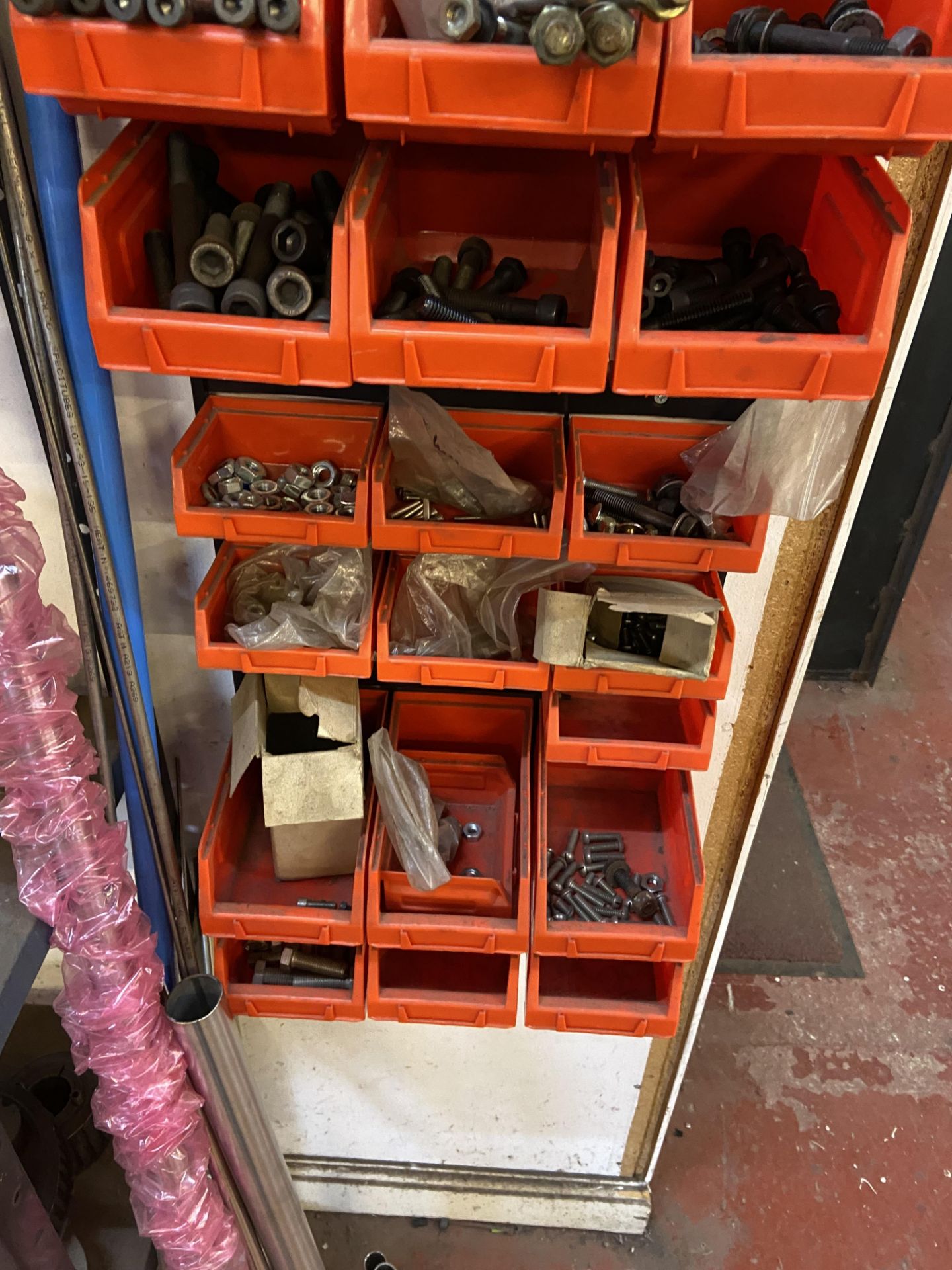 Assorted Plastic Stacking Boxes, with louvred wall panel and residual contents including mainly - Image 3 of 3